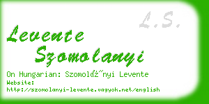 levente szomolanyi business card